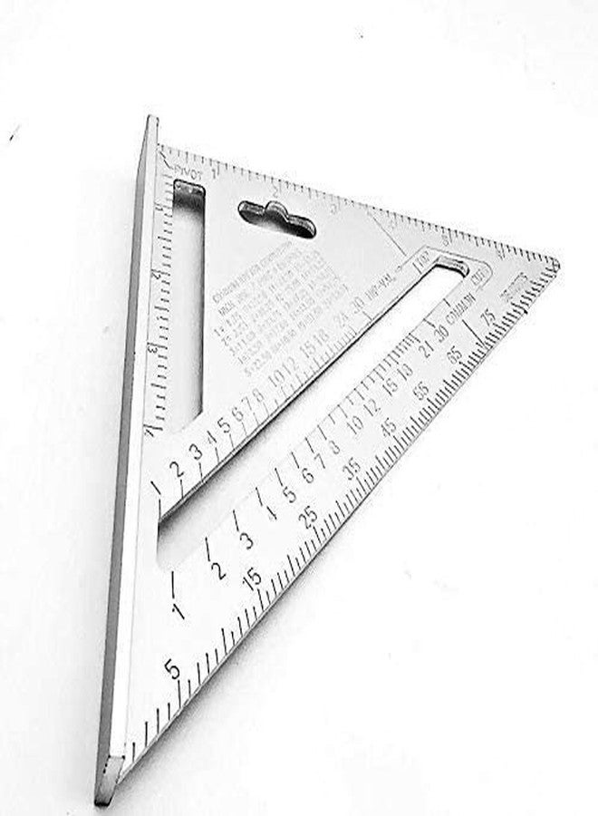 Afrodite Aluminum Alloy Double Side 90 degree Right Angle Triangle Scale Ruler with Metric Inch Measurement Hand Tool | set square - Image 1